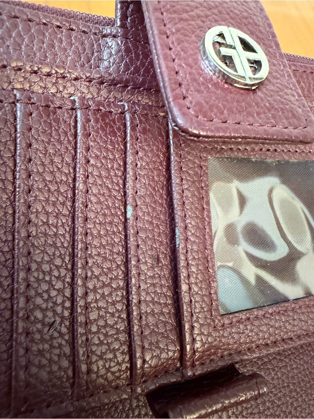Giani Bernini Burgundy Monogram Tote with Matching Wallet - Picture 10 of 10